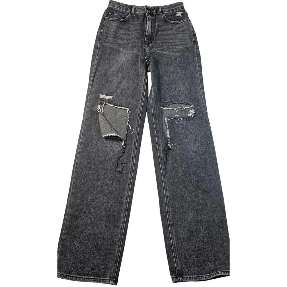 Pacsun Washed Black Ripped '90s Boyfriend Jeanssz 27 high rise grunge EUC emo